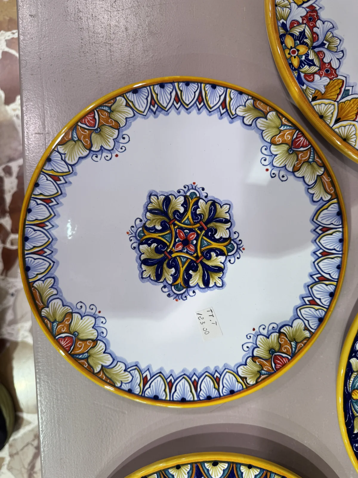 Majolica plate detail