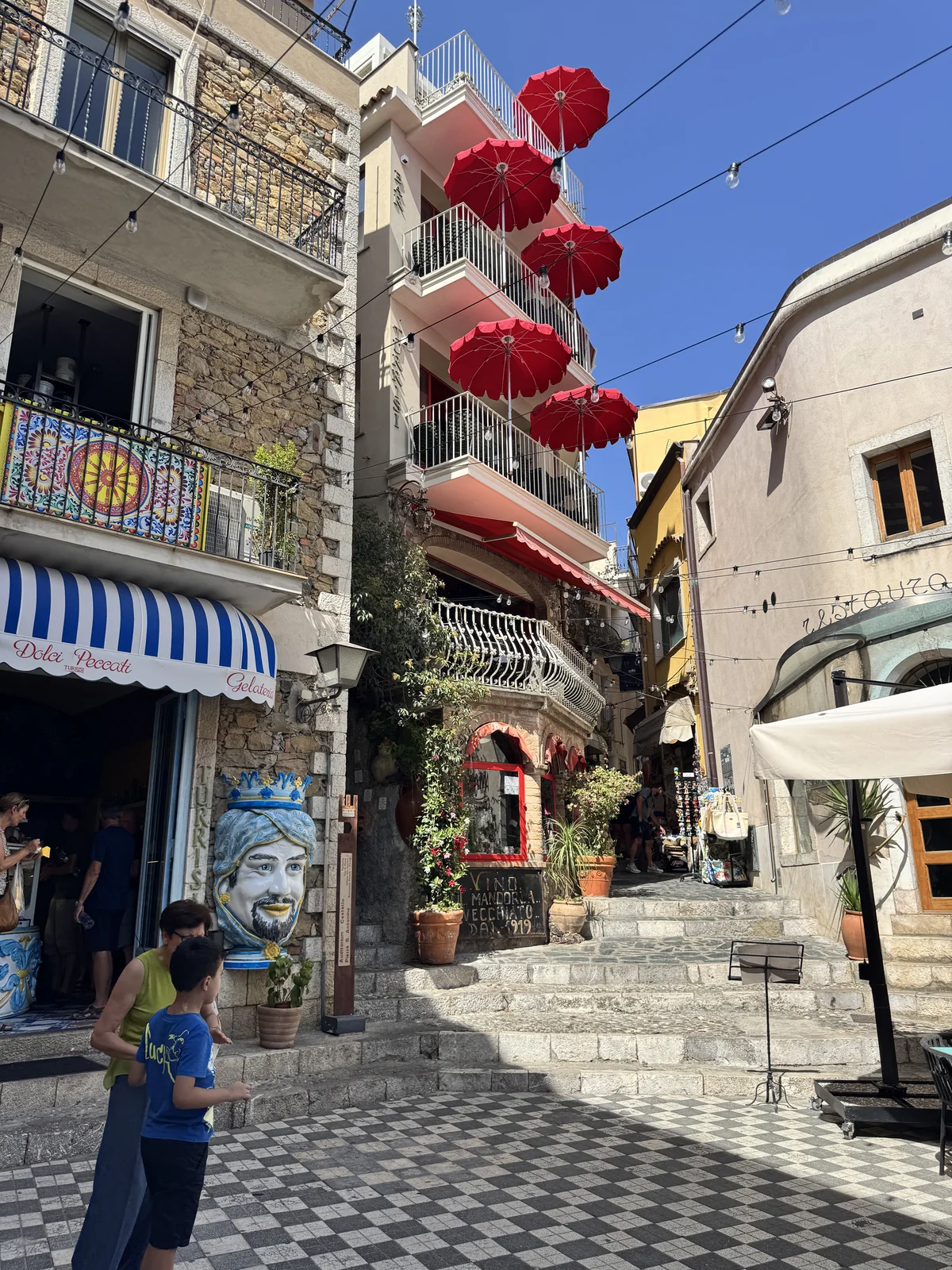 Stone street and balconies